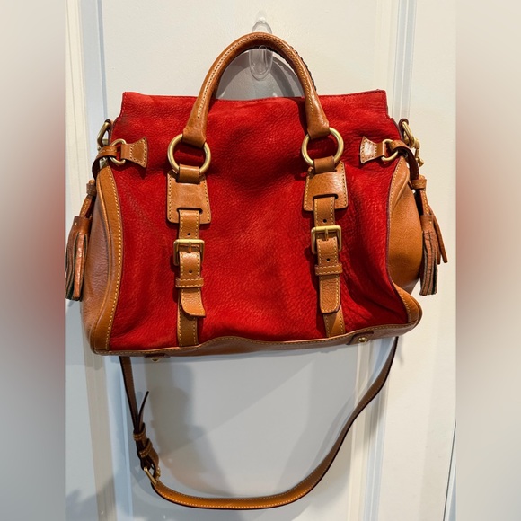Rare Vintage Dooney & Bourke Red and Brown Satchel - Picture 12 of 14
